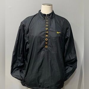 Vintage Nike Livestrong Mens Spell Out Lance Armstrong Cycling Jacket Black L